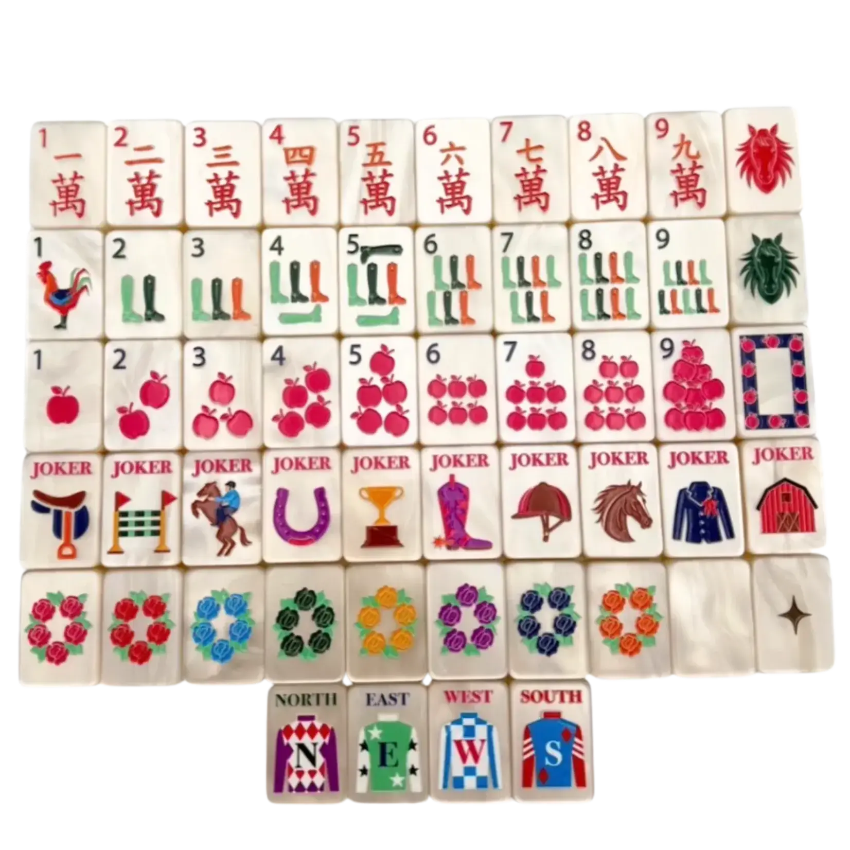 Bespoke Mahjong YEAR OF THE HORSE - PEARL CREAM MAHJONG TILES