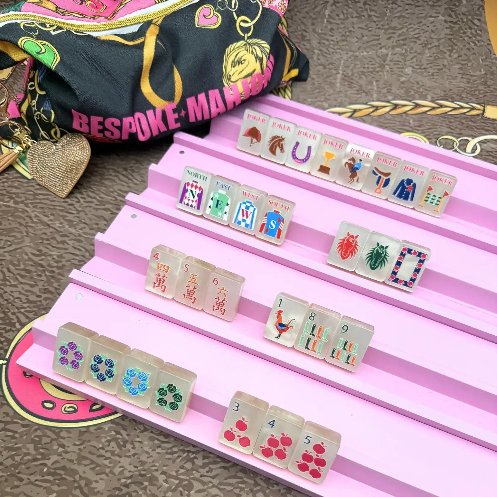 Bespoke Mahjong YEAR OF THE HORSE - PEARL CREAM MAHJONG TILES
