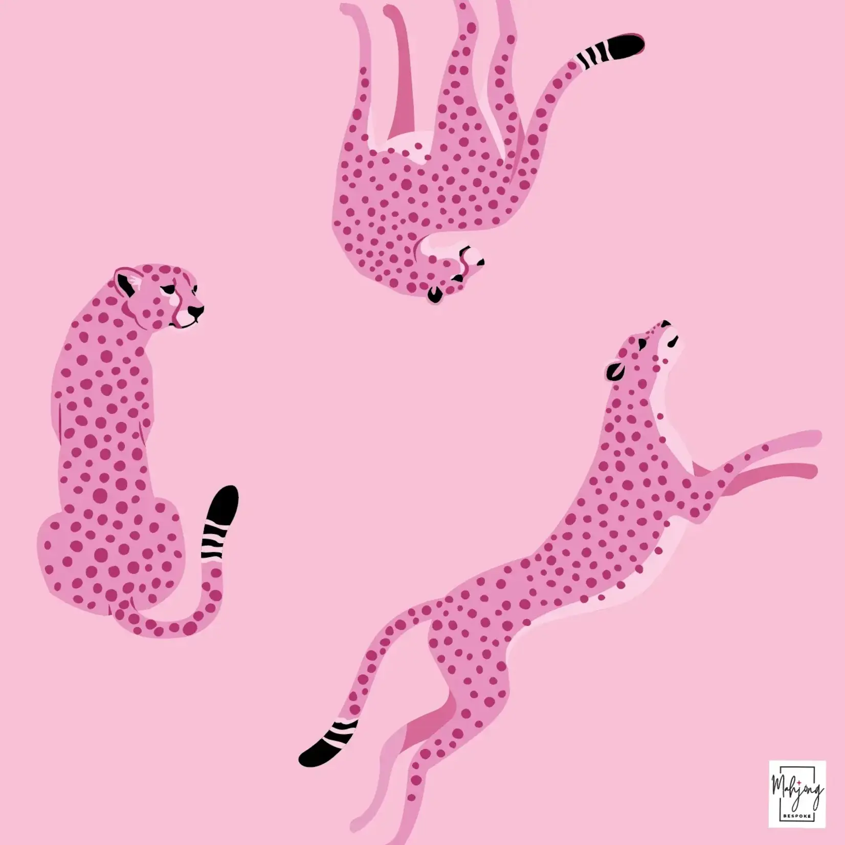 Bespoke Mahjong FLIRTY LEOPARDS MAT - PETAL PINK