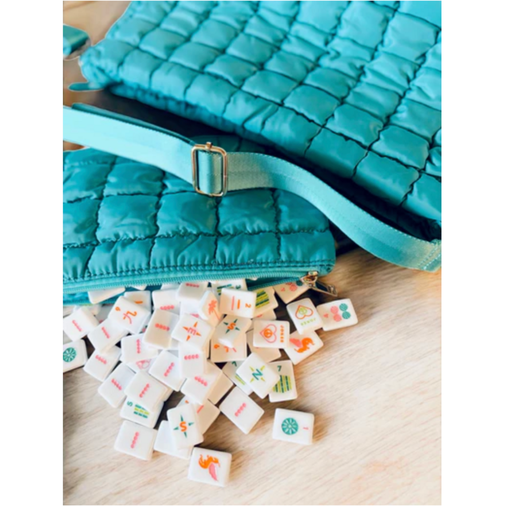 Peace Love Mahjong Crossbody Travel Set Bag & Tile Pouch