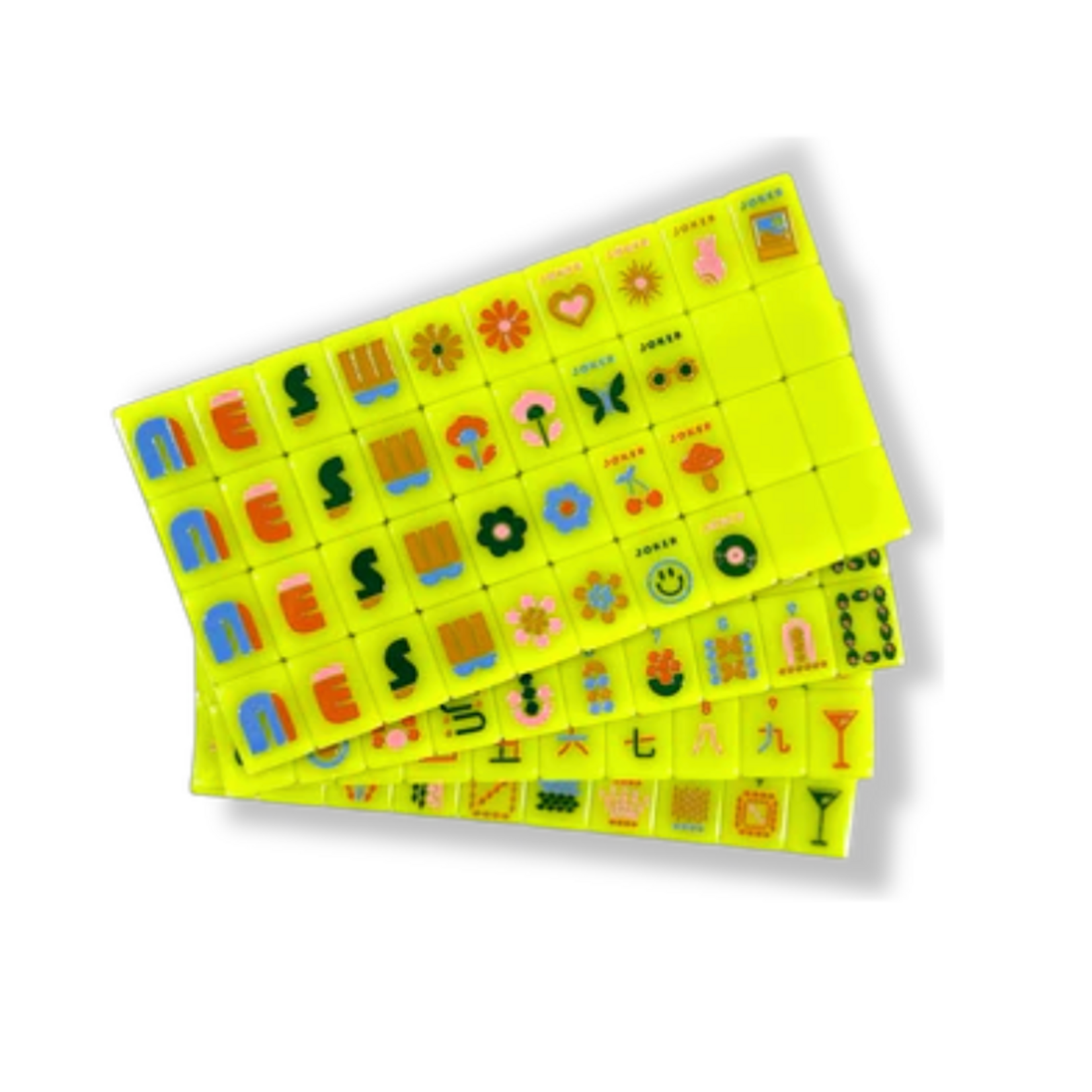 Peace Love Mahjong Mod Chartreuse Travel & Kids Mahjong Tiles