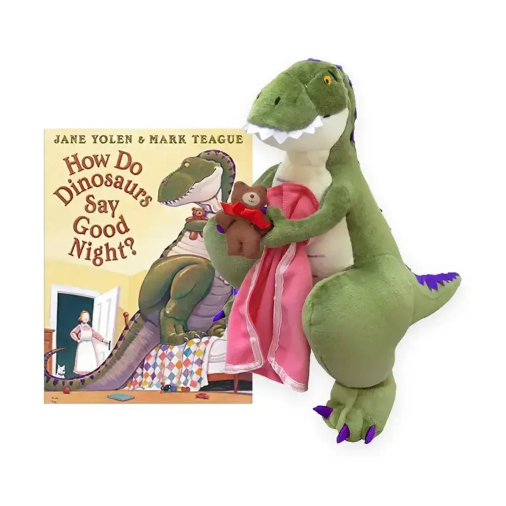 MerryMakers How Do Dinos Say Good Night? 14" & Board Book Set