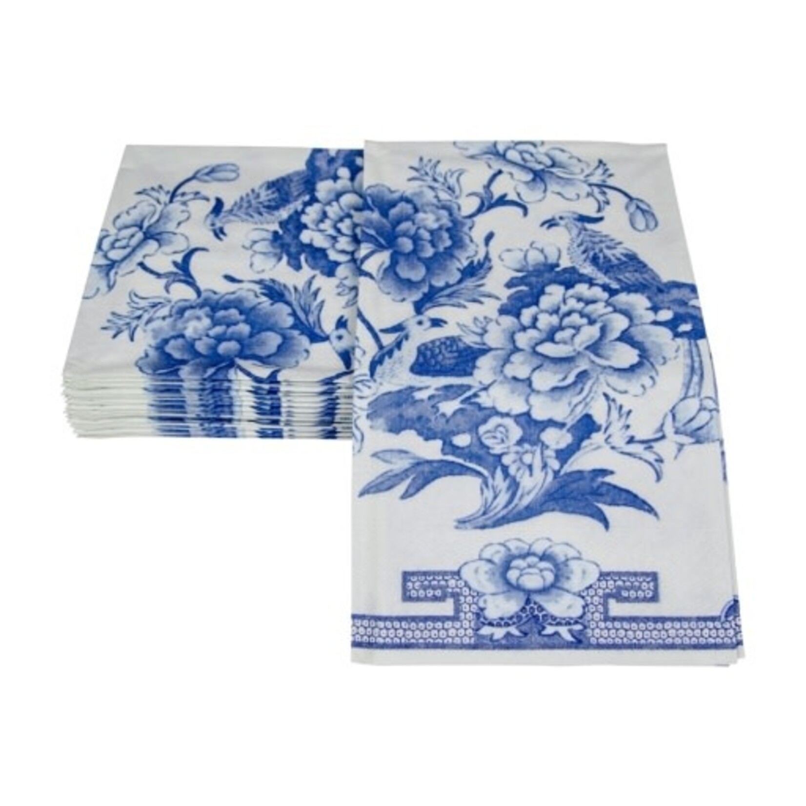 Caspari Blue And White Guest Towel