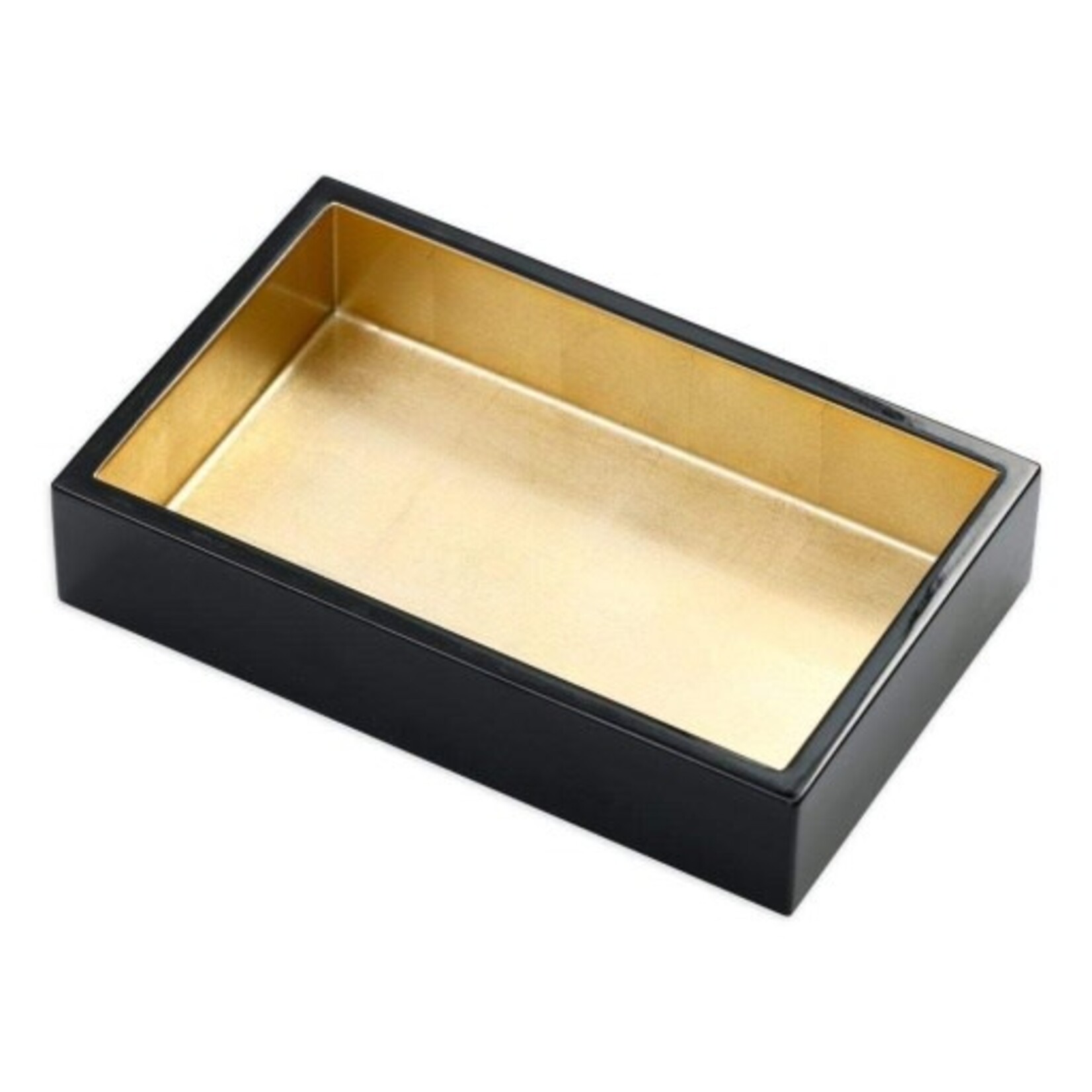 Caspari Black With Gold-Lacquer Holder Ttop Lacquer Guest