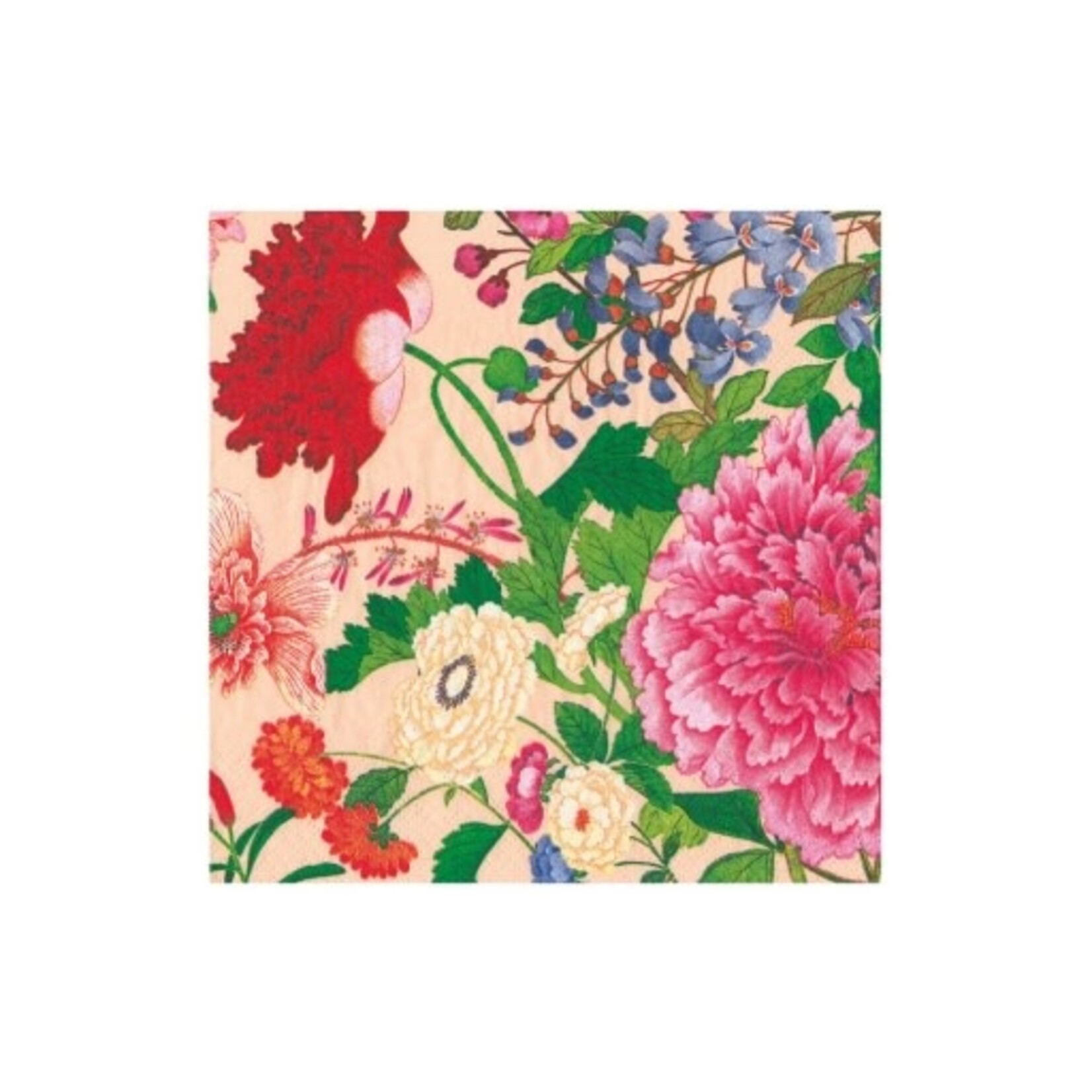 Caspari A Profusion Of Flowers 2 Shell Pink Cocktail Napkin - package of 20