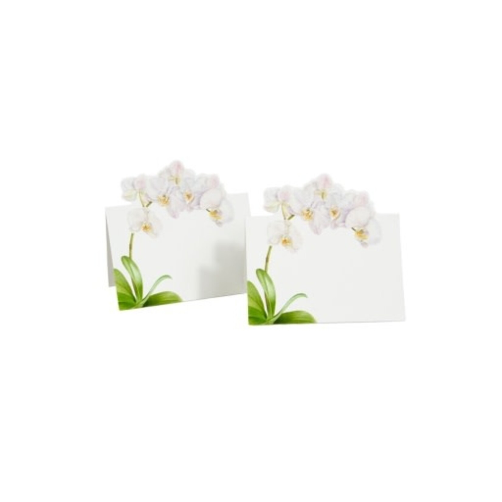 Caspari White Orchid Place Card 8 In Die-Cut