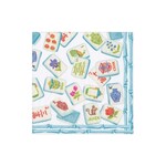 Caspari Mahjong Robin'S Egg Cocktail Napkin - package of 20