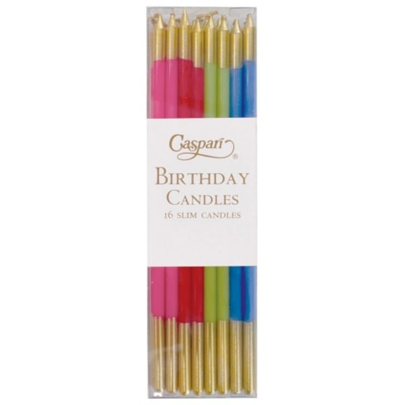 Caspari Birthday Slims-Mixed Brights Candle Birthday Slims 16-In