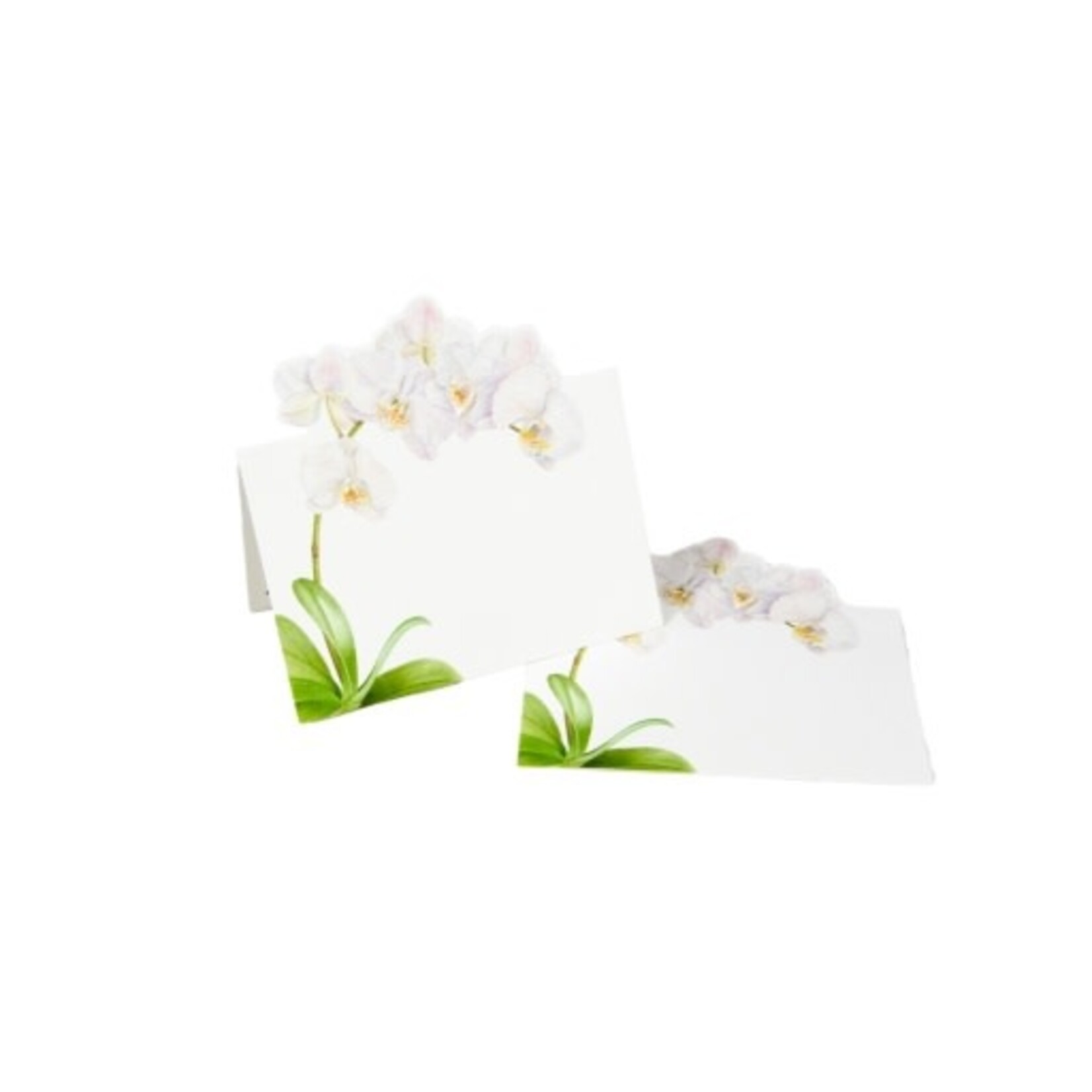 Caspari White Orchid Place Card 8 In Die-Cut