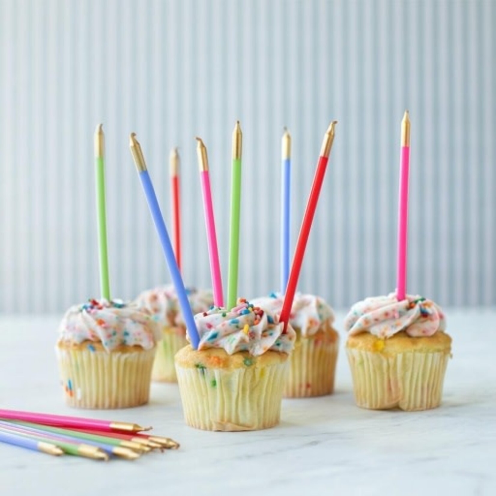 Caspari Birthday Slims-Mixed Brights Candle Birthday Slims 16-In