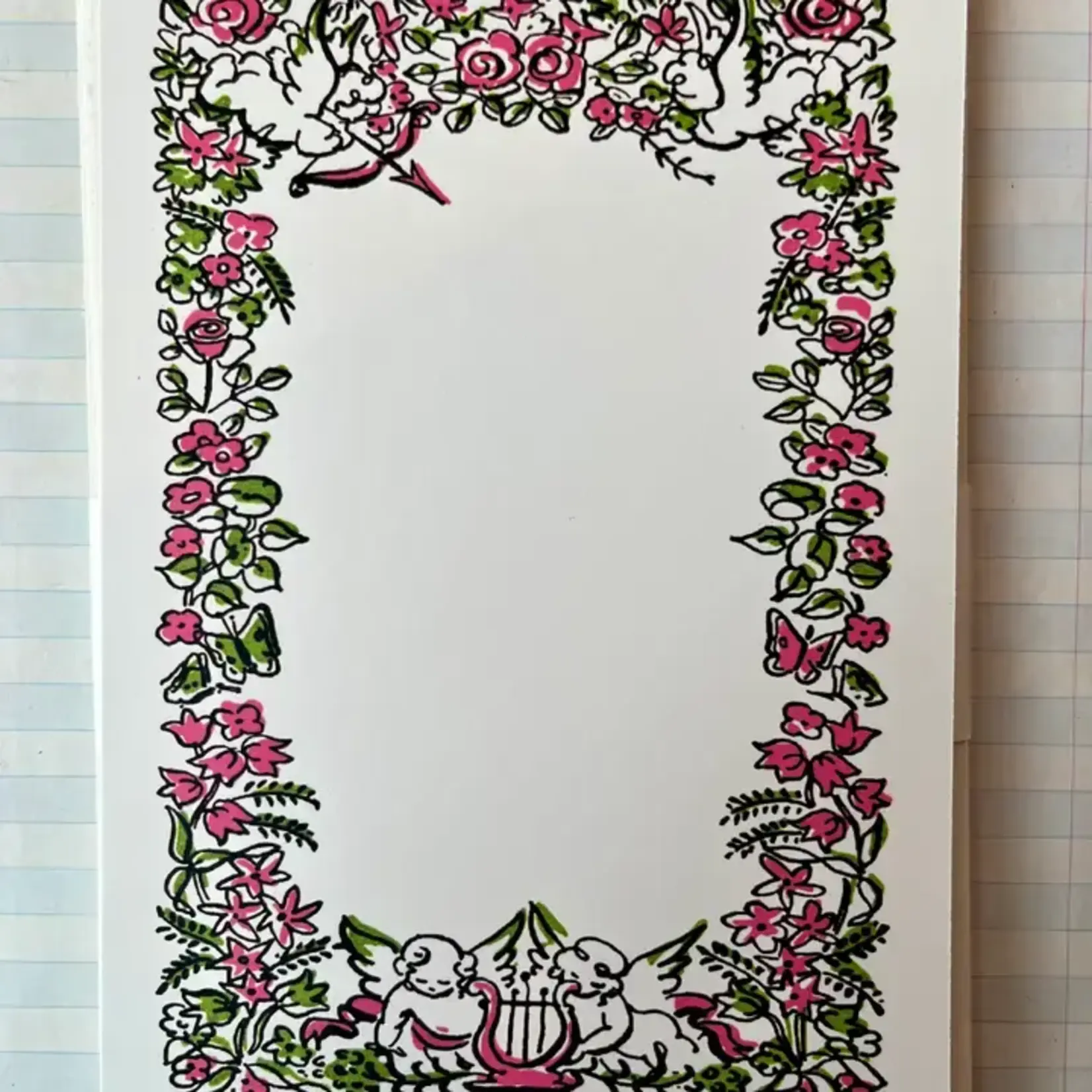 Parcel Cherub and Roses Stationery Set