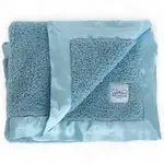 ellie and sam Classic Chenille Baby Blanket with Satin Trim - Powder Blue