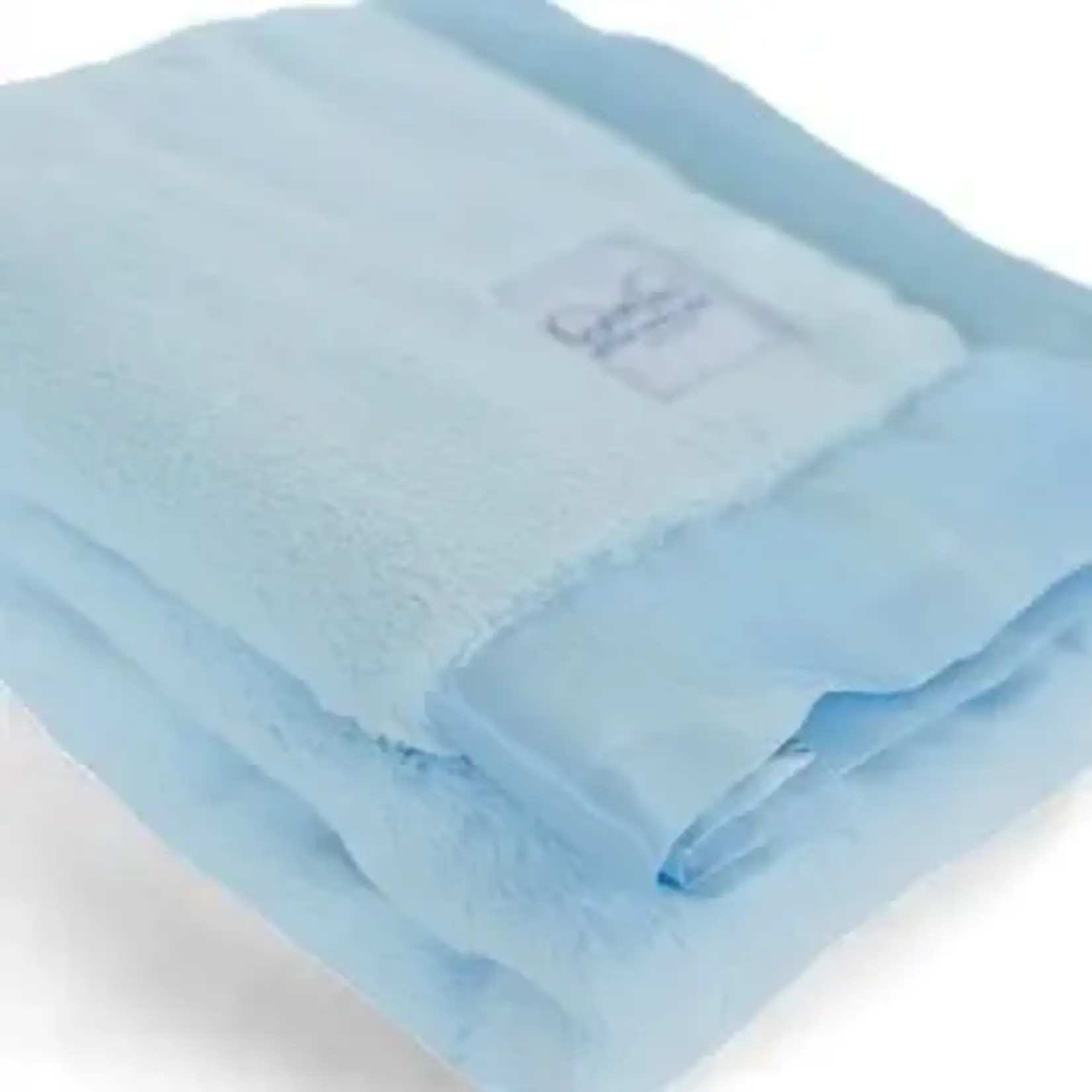 ellie and sam Luxury Baby Blanket with Satin Trim - Blue-30" x 36"
