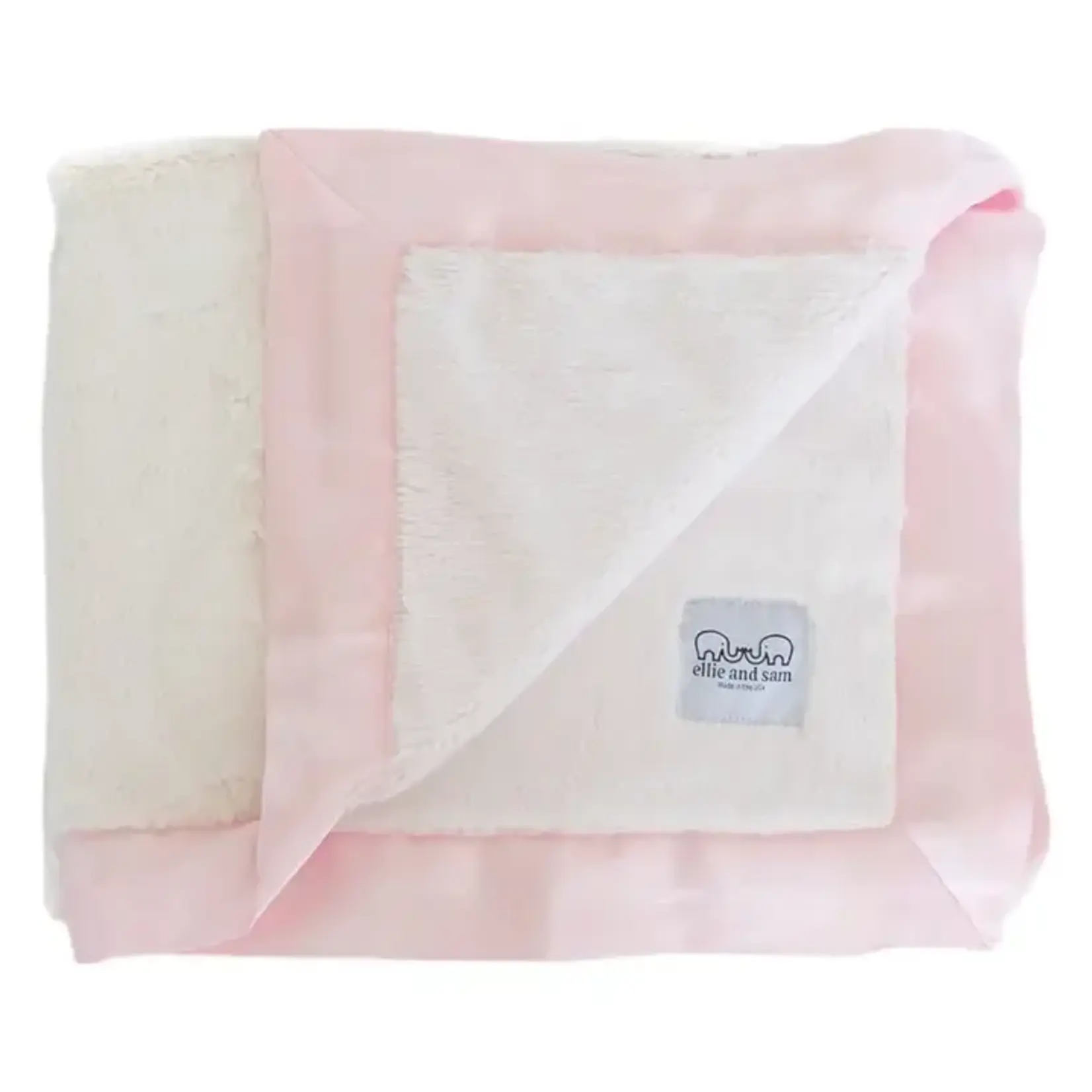 ellie and sam Luxury Baby Blanket with Satin Trim - Pink