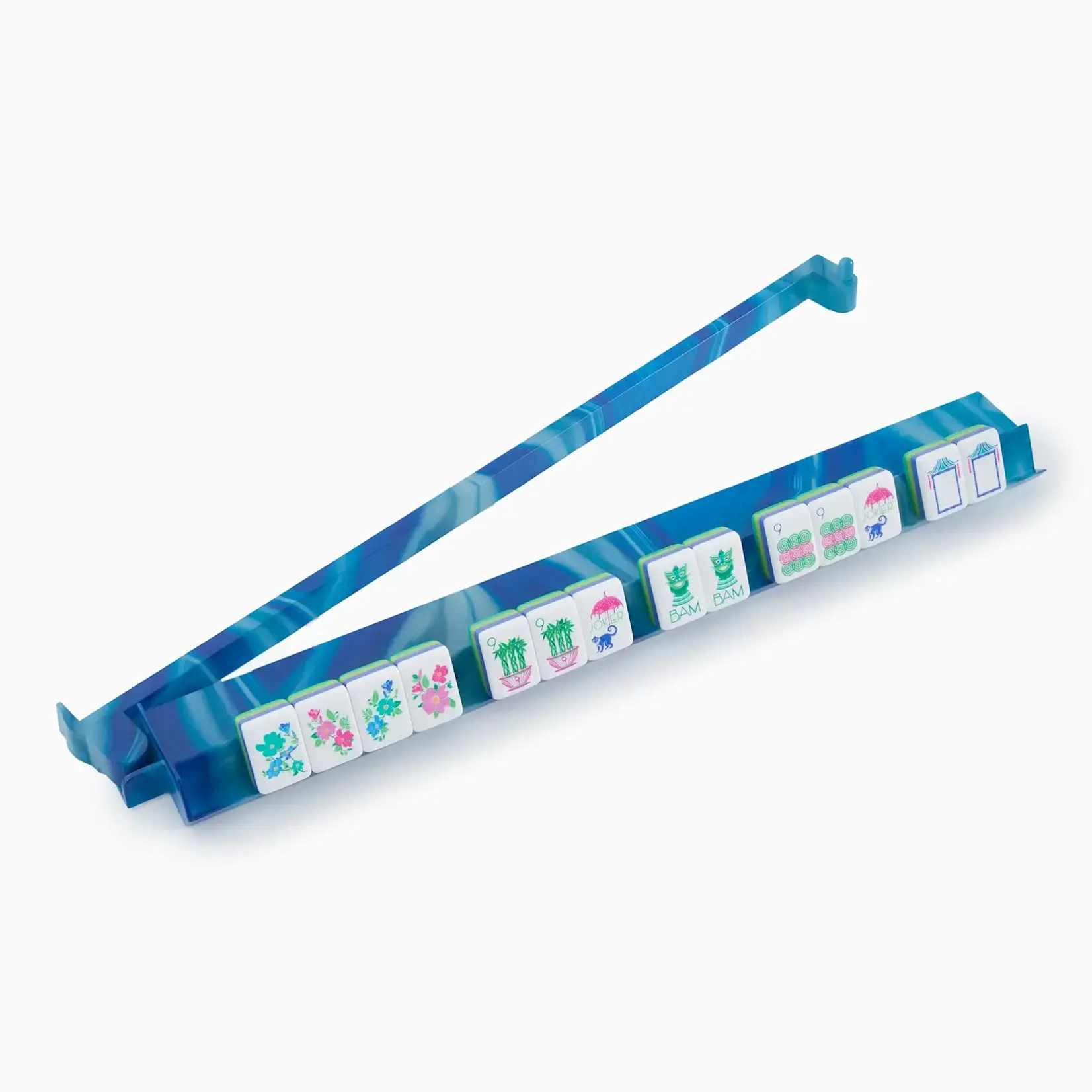 Oh My Mahjong Blue Lace Agate Rack and Pusher Set