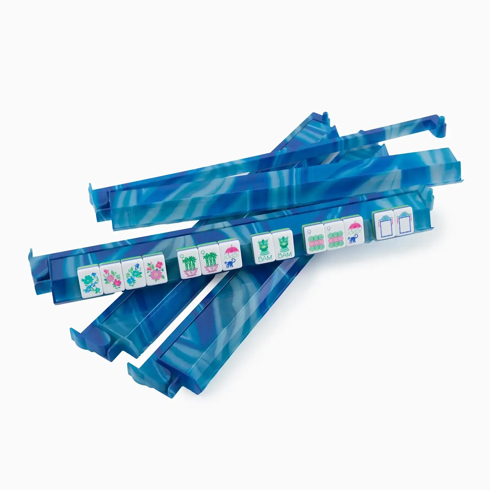 Oh My Mahjong Blue Lace Agate Rack and Pusher Set