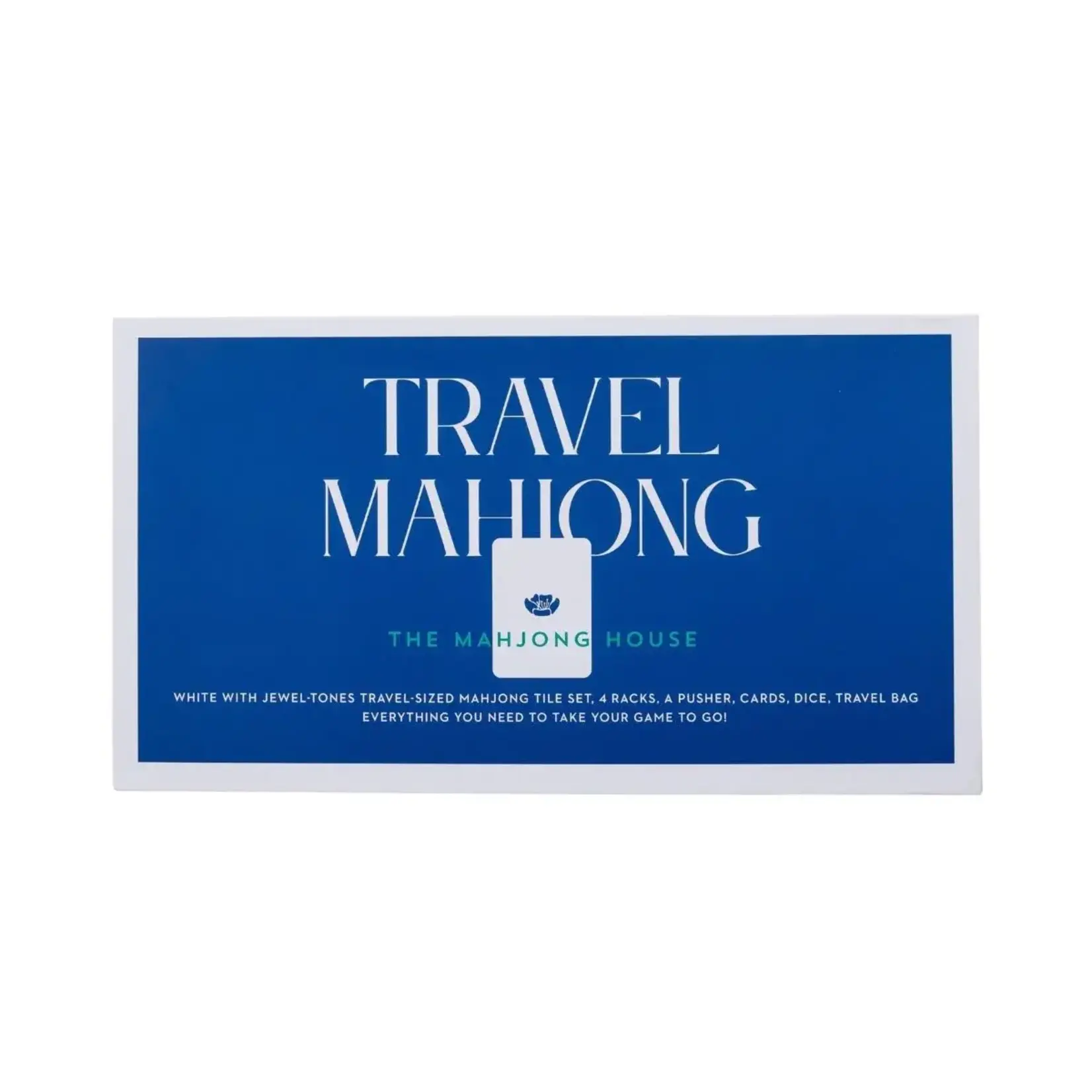 The Mahjong House White with Jewel-Tones Travel Mahjong Set