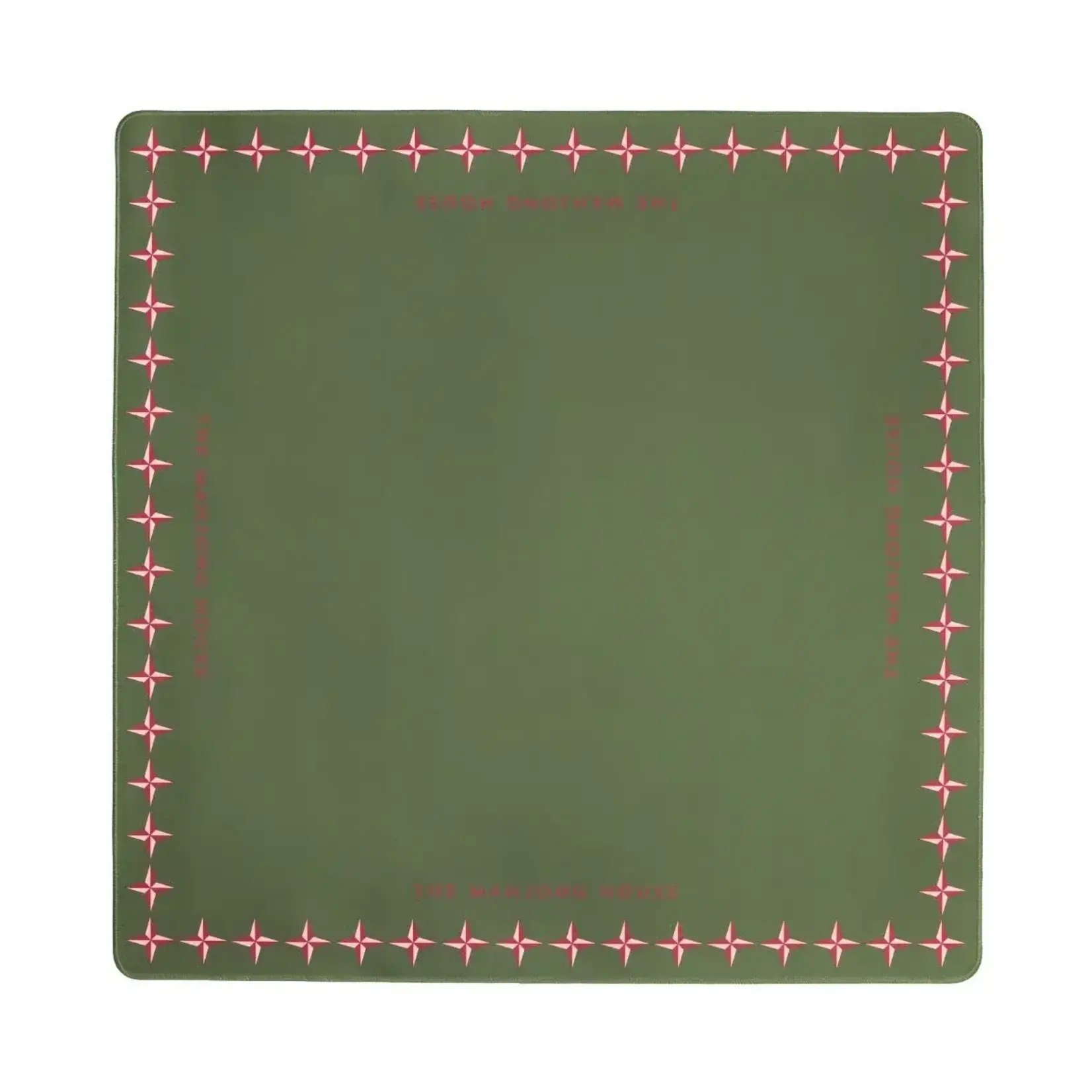 The Mahjong House Deco Olive & Red Double-Sided Mahjong Mat