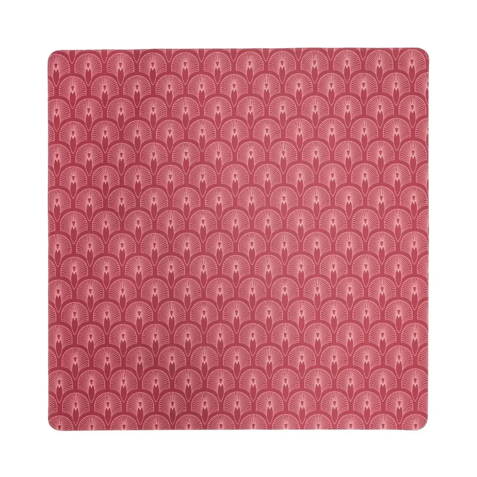 The Mahjong House Deco Olive & Red Double-Sided Mahjong Mat
