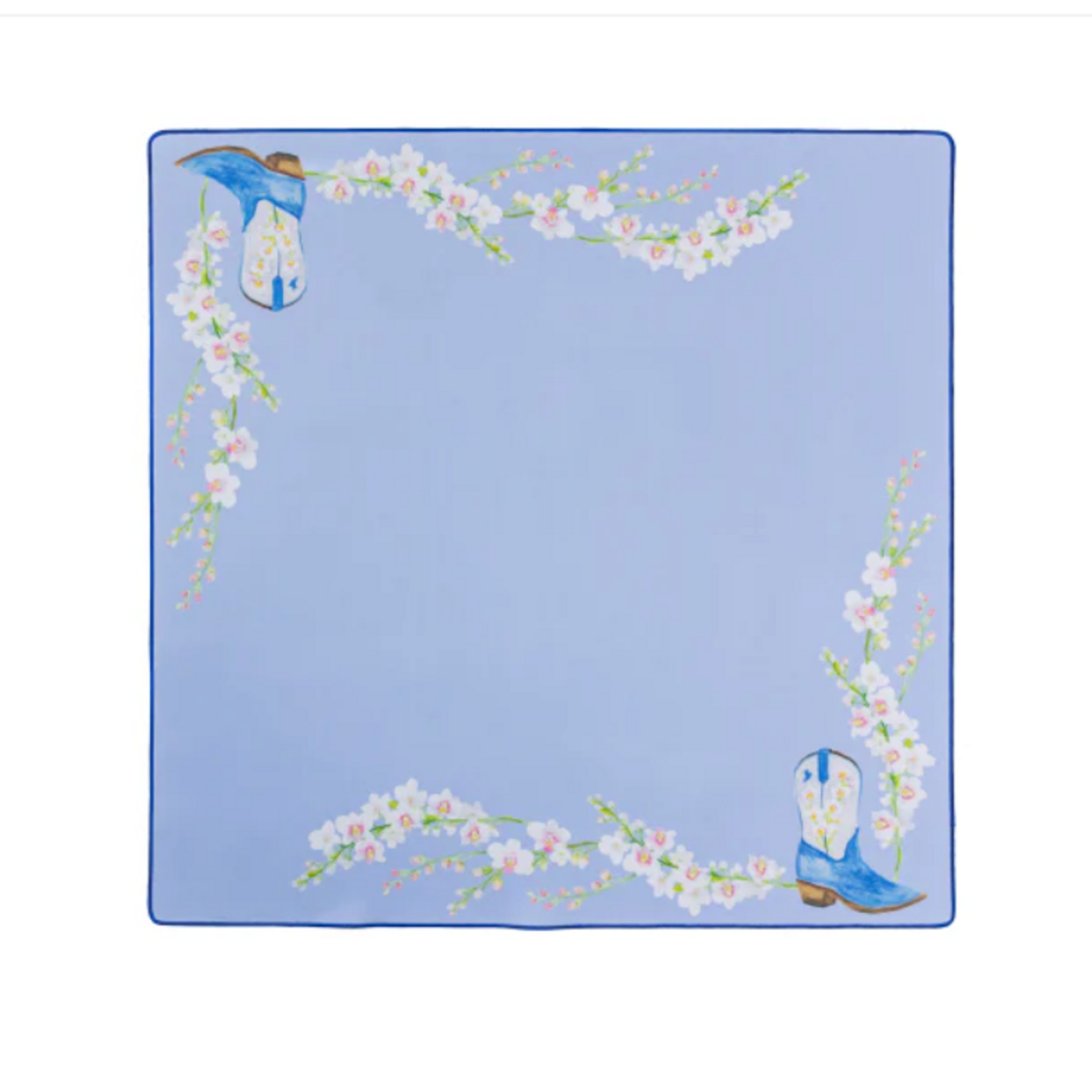 Bam Bird Boutique Soft Blue Boots & Bubbles Neoprene Mahjong Mat