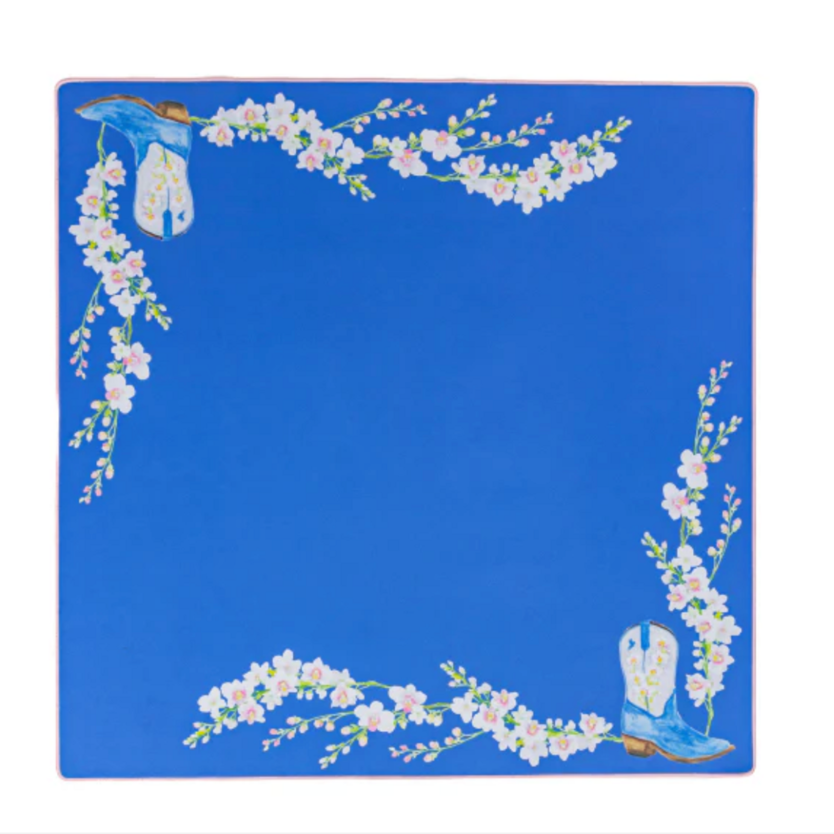 Bam Bird Boutique Dark Periwinkle Blue Boots & Bubbles Neoprene Mahjong Mat