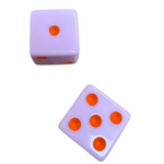 Peace Love Mahjong Dice (Set of 2) Lilac with Tangerine