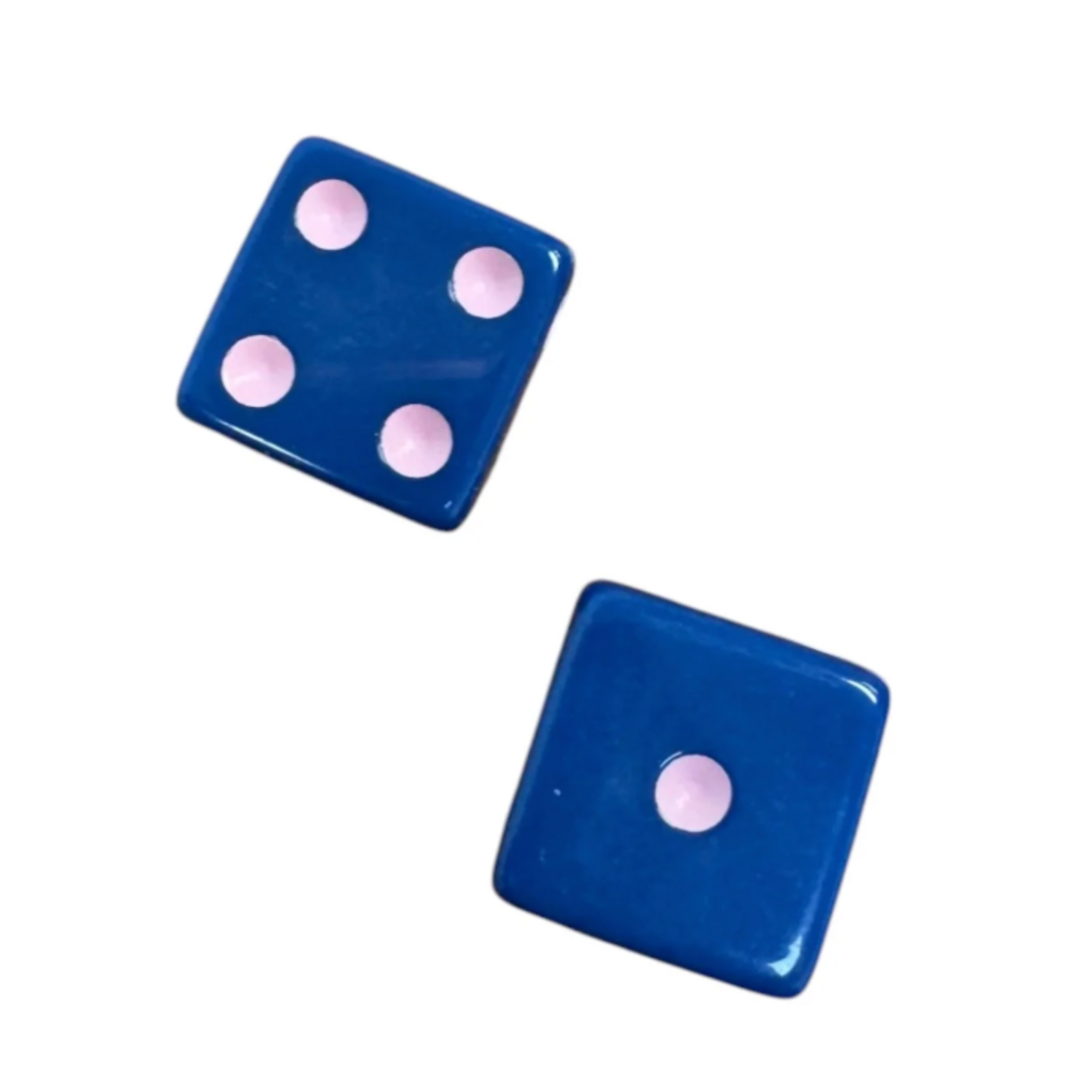 Peace Love Mahjong Dice (Set of 2) Navy with Light Pink