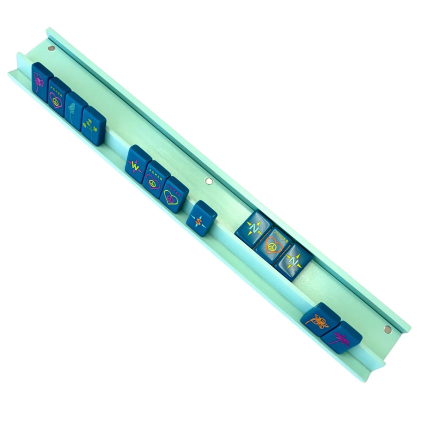 Peace Love Mahjong Mint Mahjong Racks & Pushers (Set of 4)