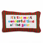 Furbish Studio Most Wonderful Time Needlepoint Pillow