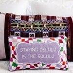 Furbish Studio Stay Delulu Needlepoint Pillow