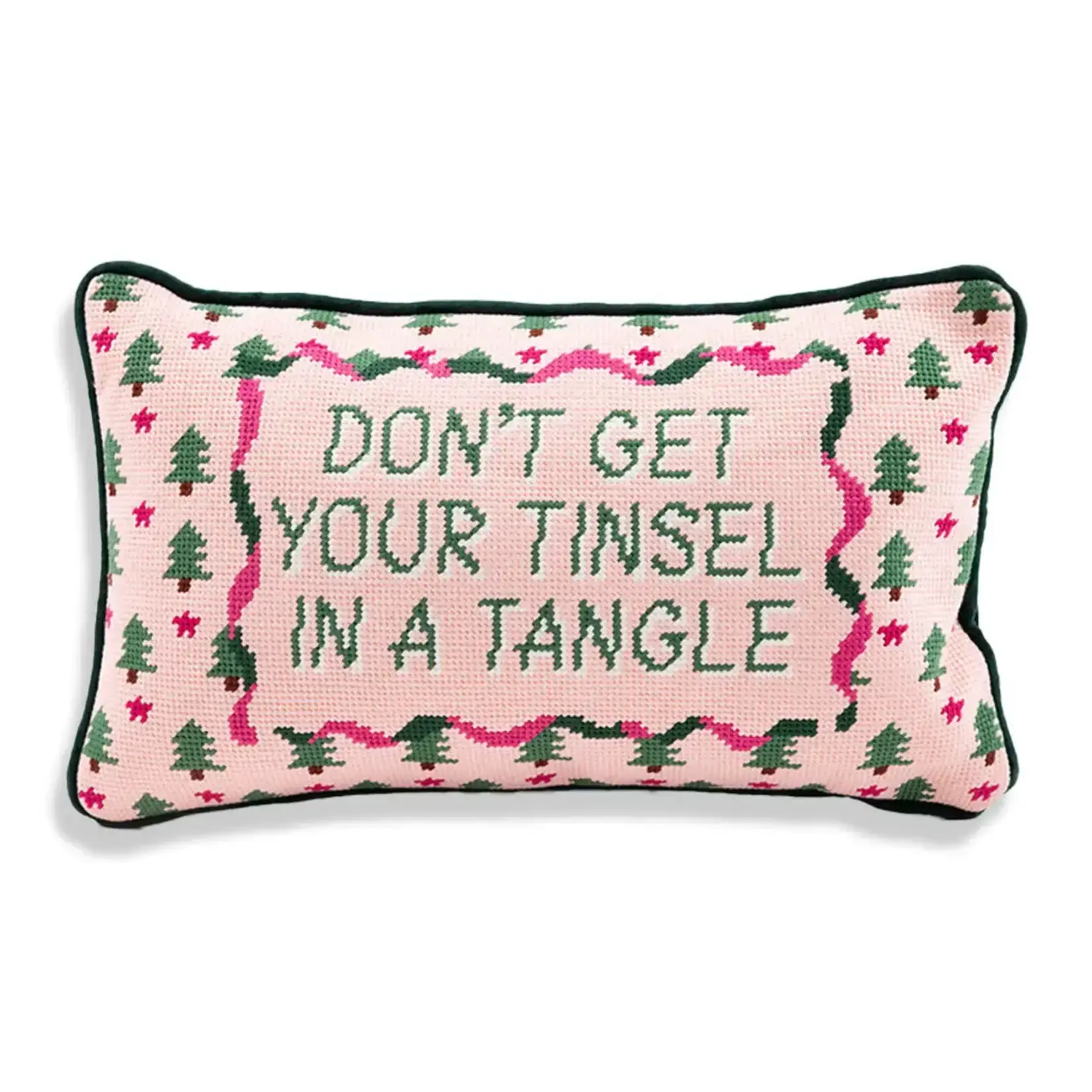 Furbish Studio Tinsel in A Tangle Needlepoint Pillow