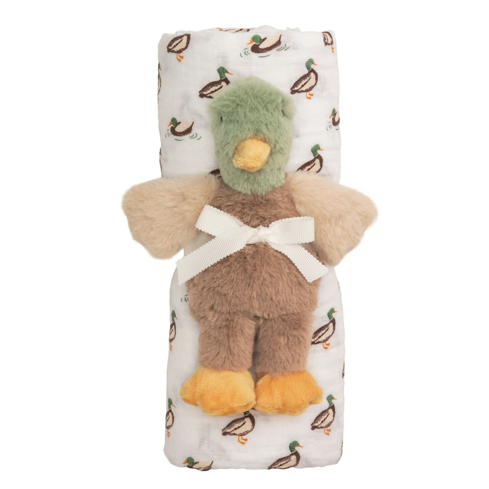 Mudpie Mallard Swaddle & Rattle Set