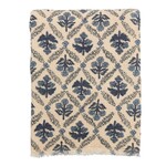 Mudpie Flower Pattern Blue Throw Blanket