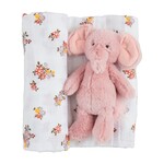 Mudpie Floral Swaddle & Rattle Set