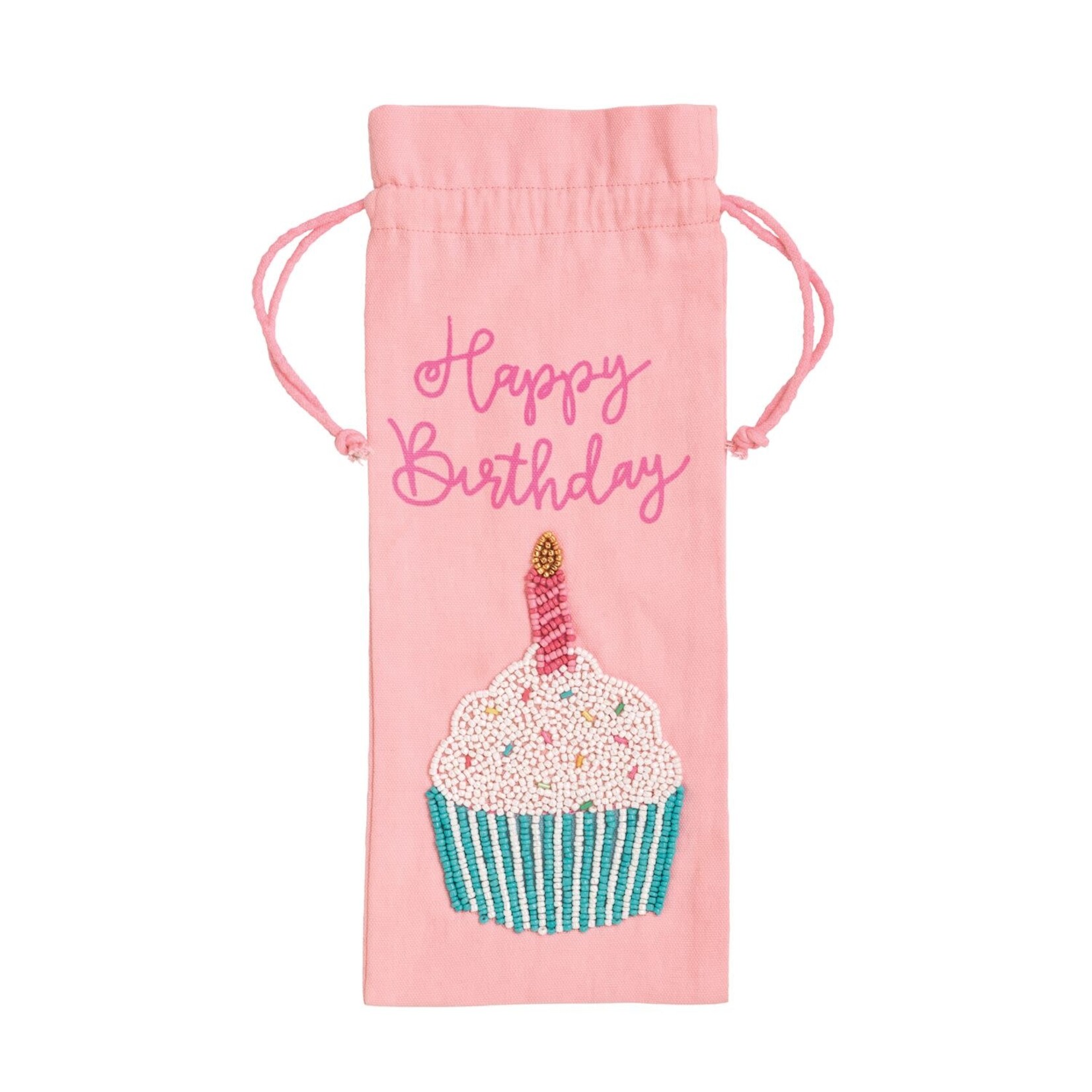 Mudpie Cupcake Beaded Birthday Wine Bag