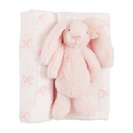 Mudpie Bow Bunny Swaddle And Rattle