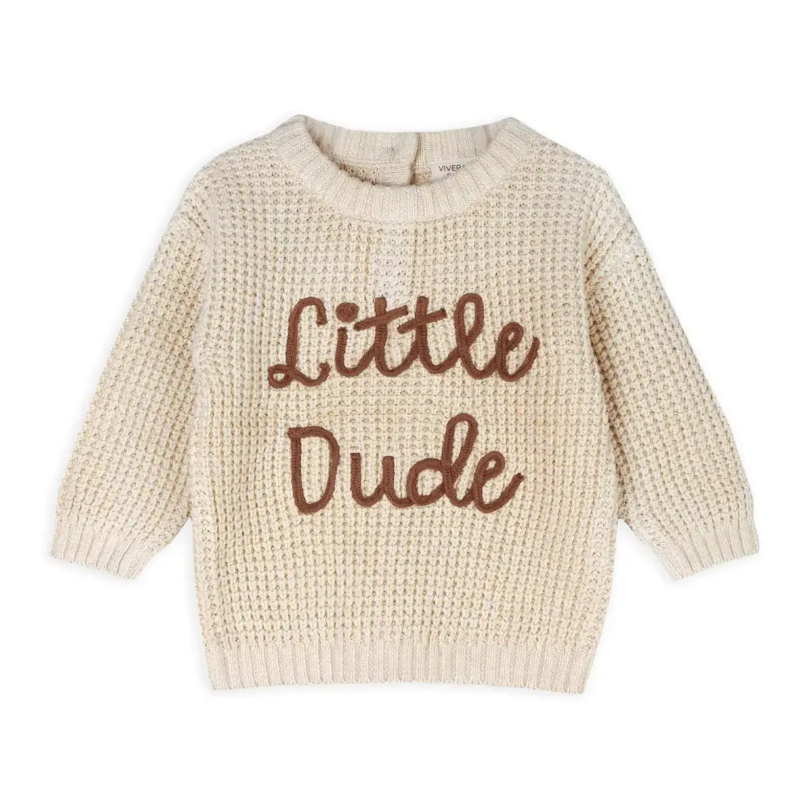 Viverano Organics Little Dude Embroidered Sweater Knit Baby Pullover (Organic)