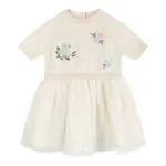 Viverano Organics Bird Floral Embroidered Tutu Knit Baby Dress (Organic)