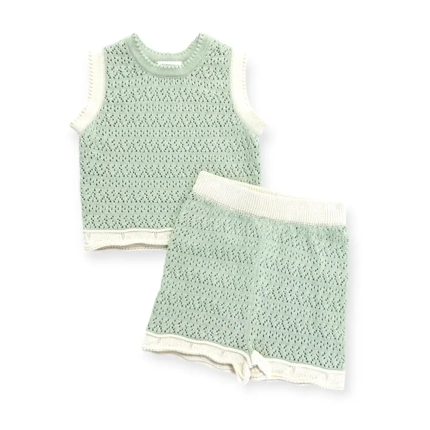 Viverano Organics Poppy Textured Baby Tank & Shorts Set (Organic Cotton)