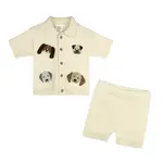 Viverano Organics Doggy Embroidered Baby Shirt & Shorts Set (Organic Cotton)