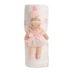 Mudpie Ballerina Swaddle & Rattle Set