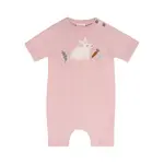 Viverano Organics Furry Bunny Embroidered Baby Knit Romper (Organic Cotton)