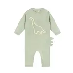 Viverano Organics Dino Embroidered Baby Knit Jumpsuit (Organic Cotton)