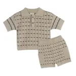 Viverano Organics Henry Textured Baby Polo Shirt & Shorts Set (Organic Cotton)
