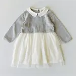 Viverano Organics Milan Knit Baby Peter Pan Collar Tutu Dress (Organic Cotton)