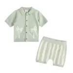 Viverano Organics Palm Trees Embroidered Baby Shirt & Shorts Set (Organic)