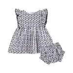 Viverano Organics Jamie Blue Floral Baby Dress + Bloomer (Organic)