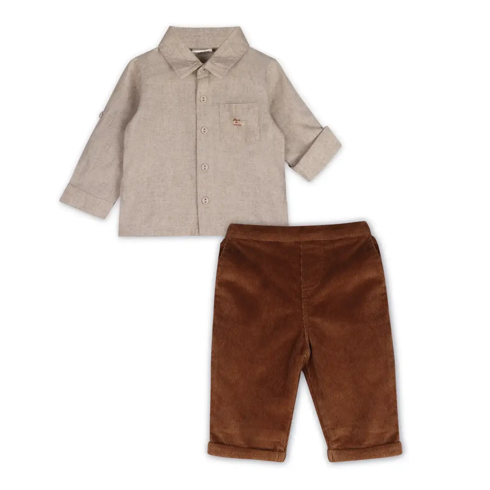 Viverano Organics Positano Linen Baby Shirt & Corduroy Pants (Organic)