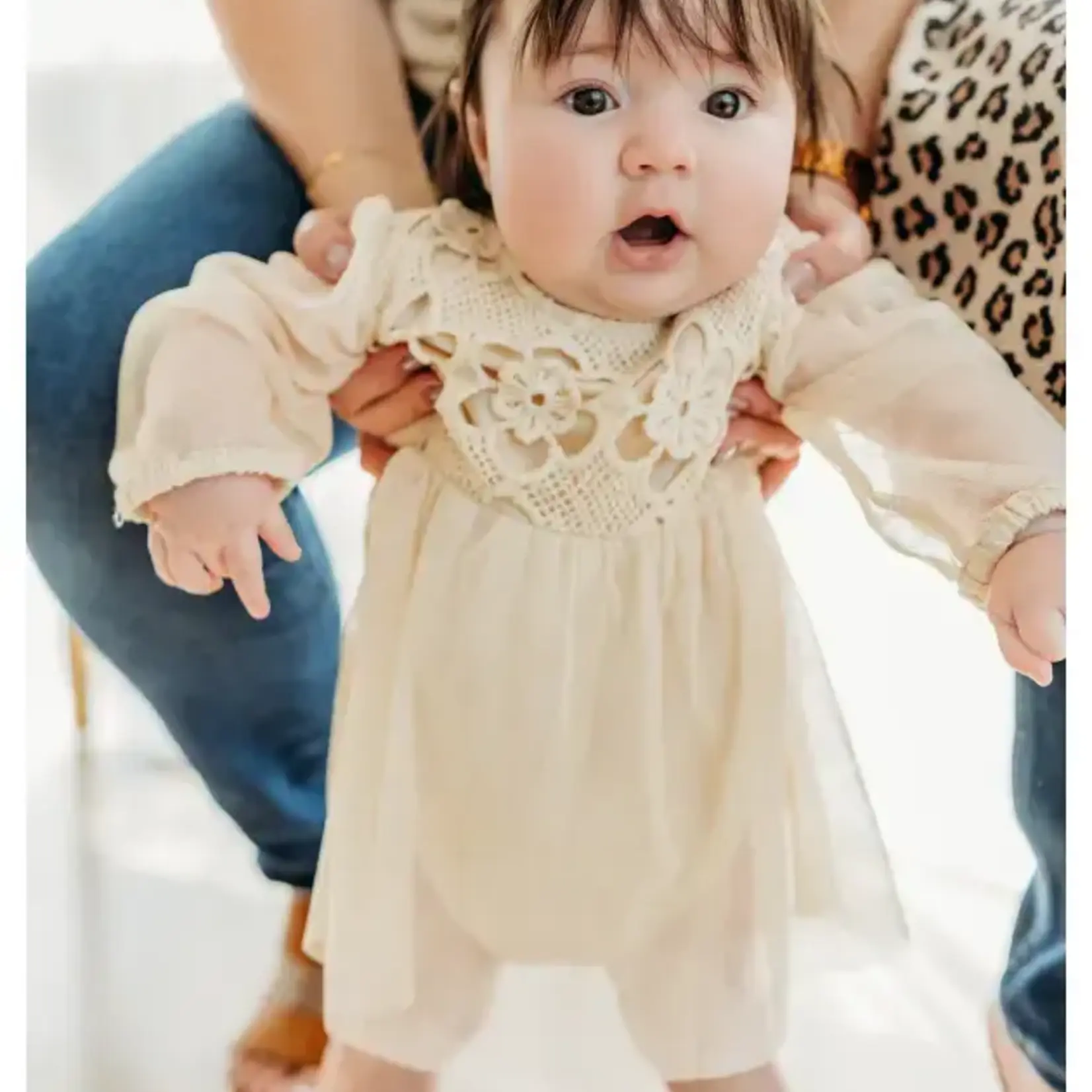 Viverano Organics Thalia Crochet Lace Tutu Romper & Headband (Organic Cotton)