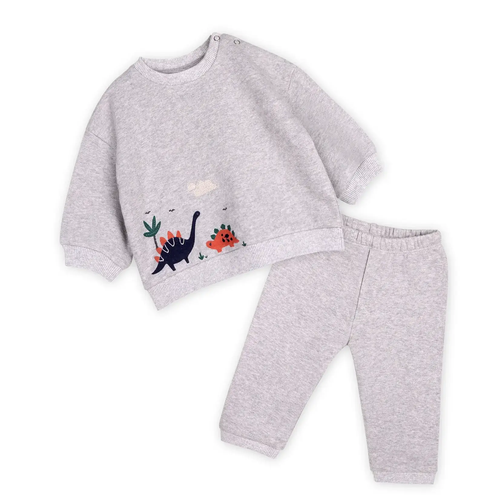 Viverano Organics Dino Baby Sweatshirt & Jogger Set (Organic Cotton)